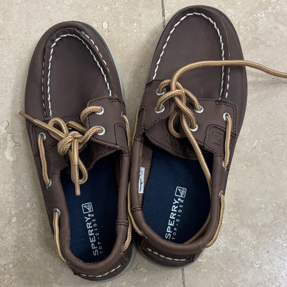 Sperry Dark Brown Leather Boat Shoes
